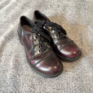 K9 Womens Oxford Shoes Size 7M Faux Leather Lace Up Lug Sole Grunge Punk 20315
